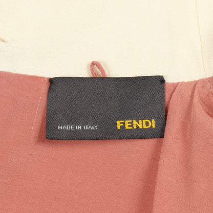 ワンピース ストライプ レーヨン シルク コーラルピンク ブラック ブラウン フェンディ ワンピース FENDI
