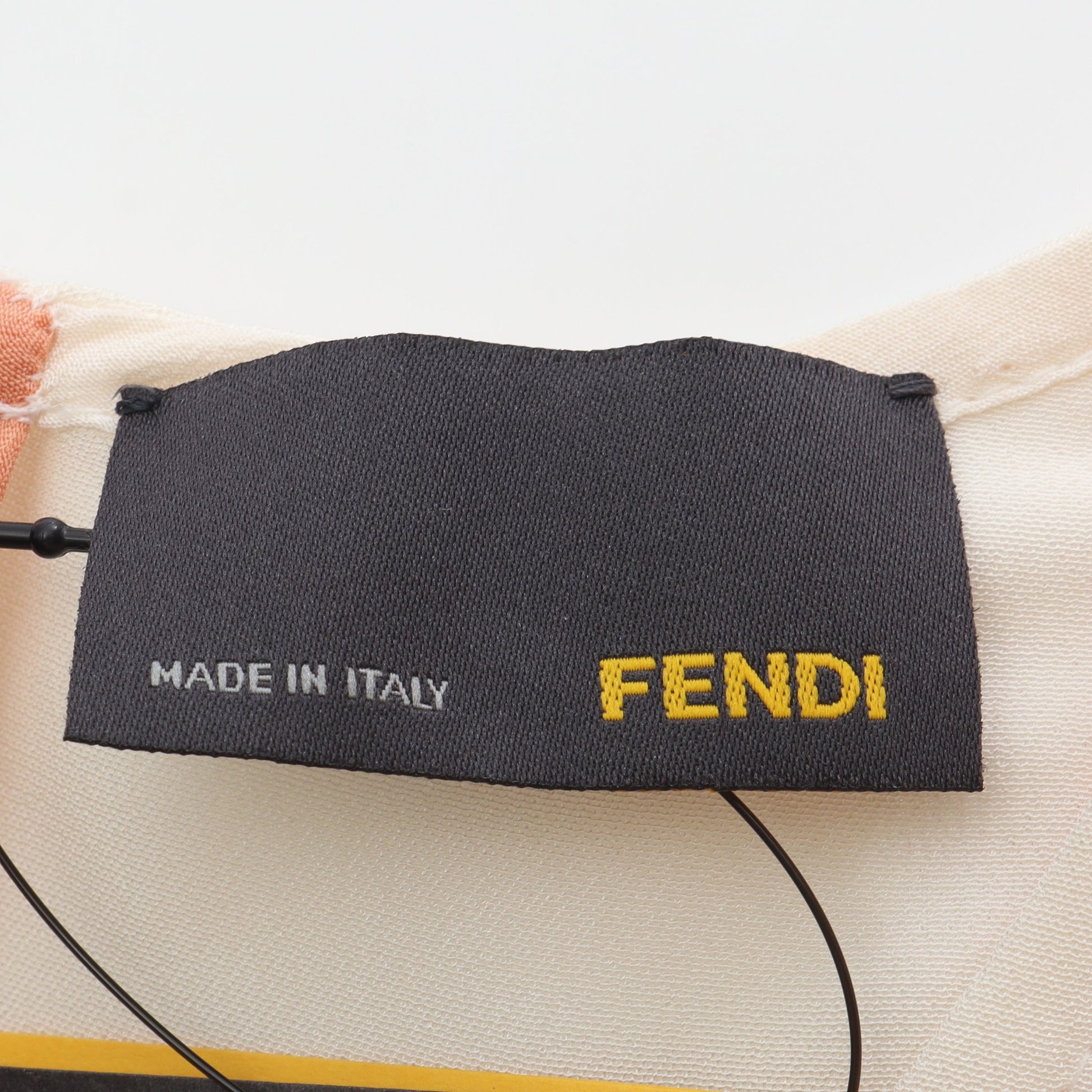 カラーブロック ペプラム ワンピース ノースリーブ レーヨン シルク ホワイト マルチカラー フェンディ ワンピース FENDI