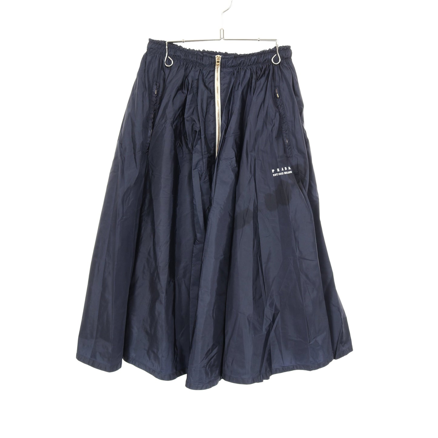 Re-Nylon ジップアップ スカート ナイロン ネイビー プラダ ボトムス PRADA
