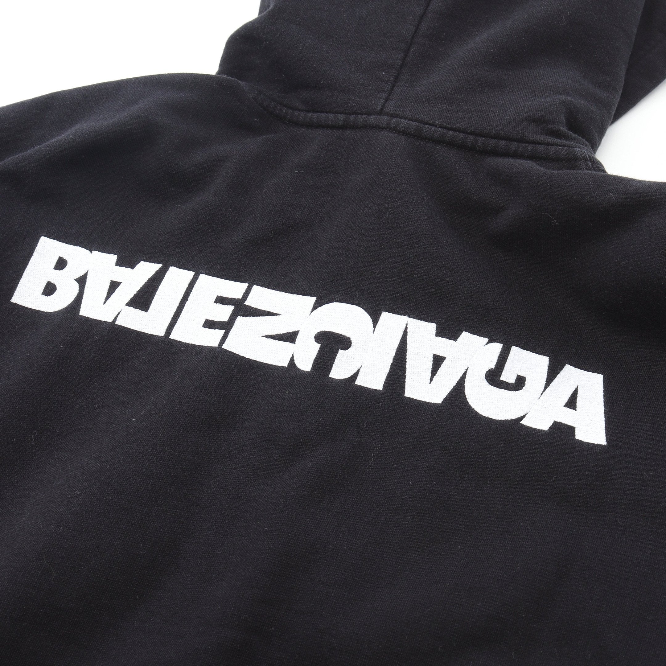 ターン ワイド フィット ジップアップパーカー コットン ブラック