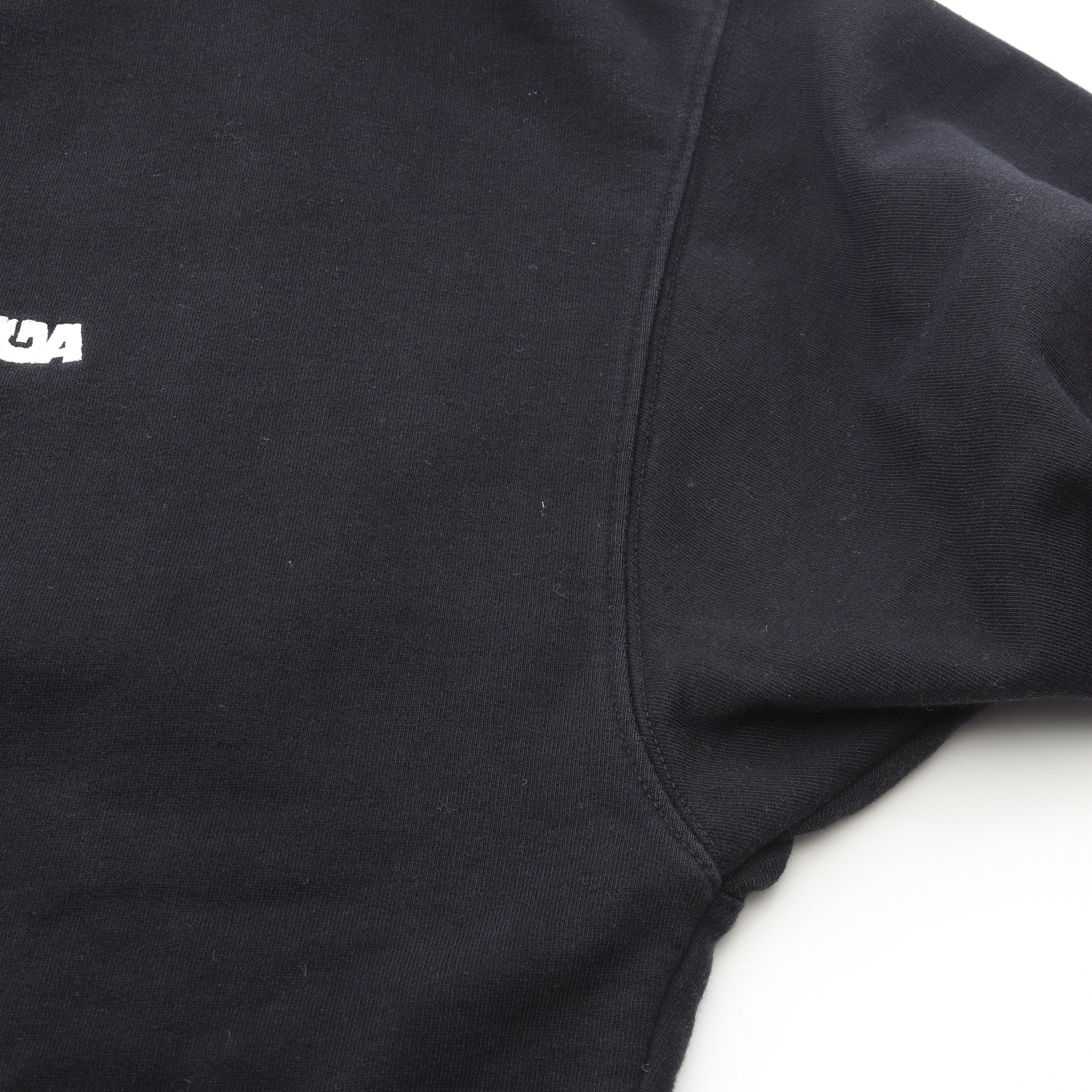 ターン ワイド フィット ジップアップパーカー コットン ブラック