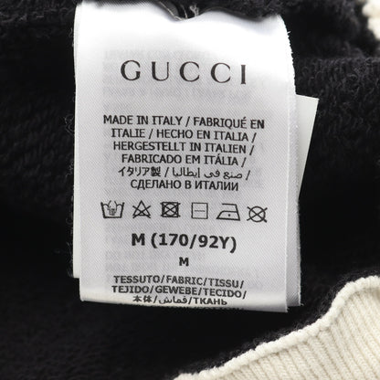 クロップド プルオーバーパーカー ロゴ刺繍 コットン ブラック オフホワイト グッチ トップス GUCCI