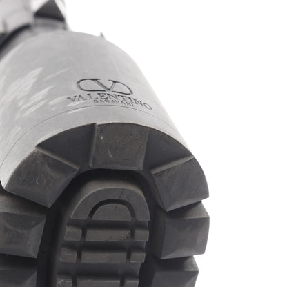 ロックスタッズ ショート ブーツ レザー ブラック ヴァレンティノ シューズ VALENTINO