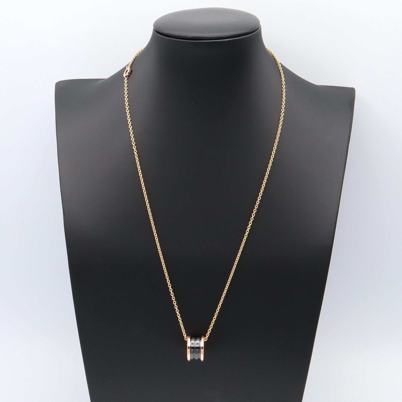 B-zero1 ネックレス セラミック ネックレス K18PG セラミック ブラック ピンクゴールド ブルガリ アクセサリー BVLGARI