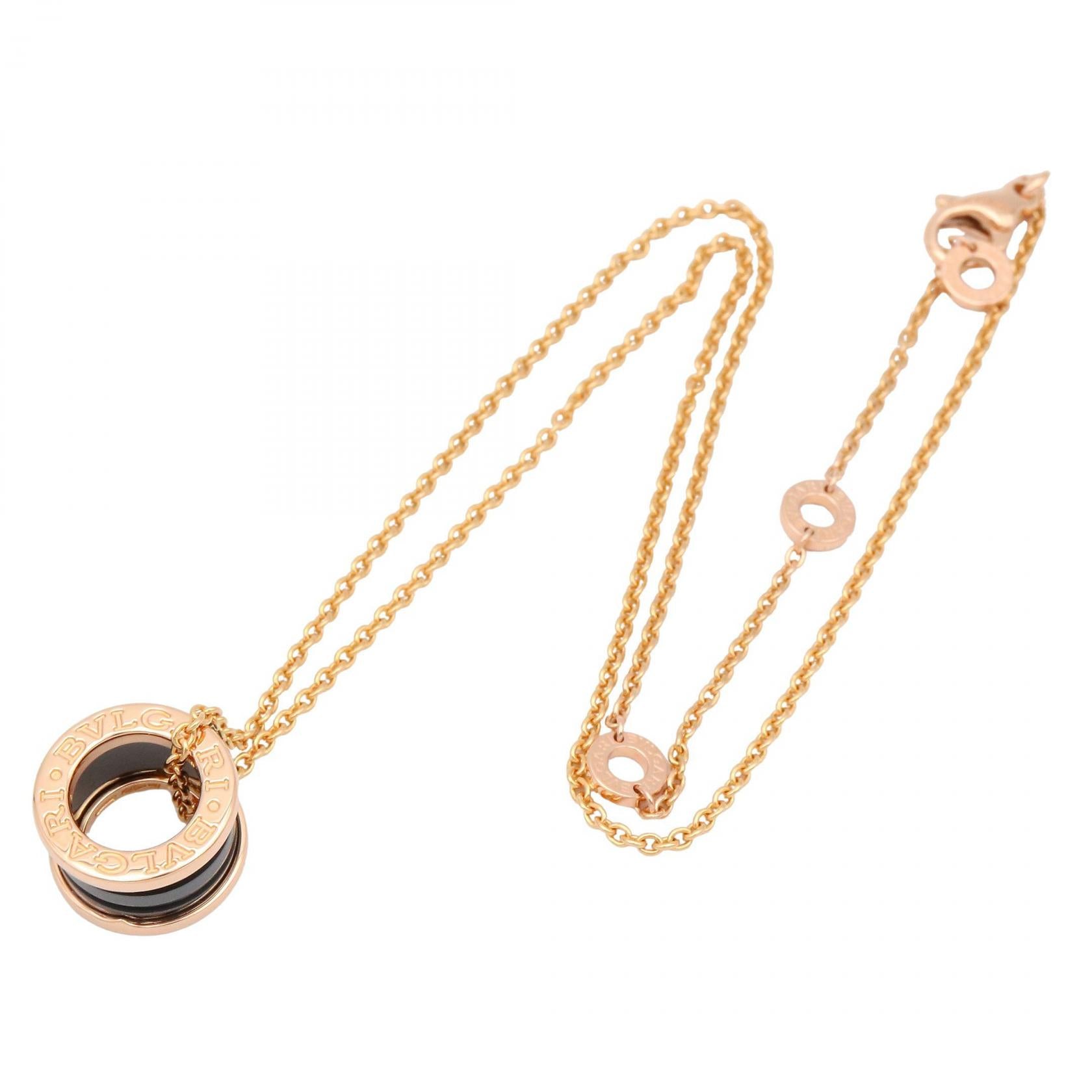 B-zero1 ネックレス セラミック ネックレス K18PG セラミック ブラック ピンクゴールド ブルガリ アクセサリー BVLGARI