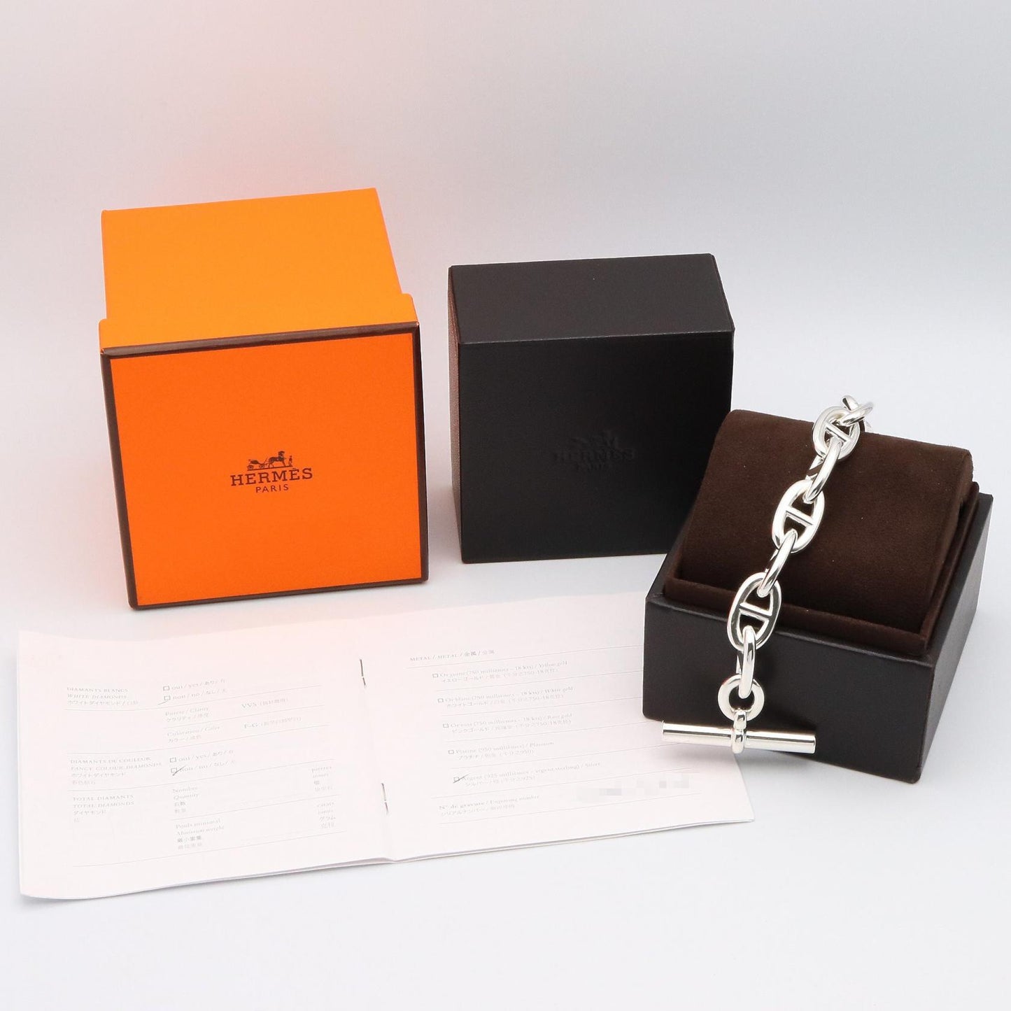 シェーヌダンクルTGM 11コマ ブレスレット ブレスレット SV925 シルバー エルメス アクセサリー HERMES