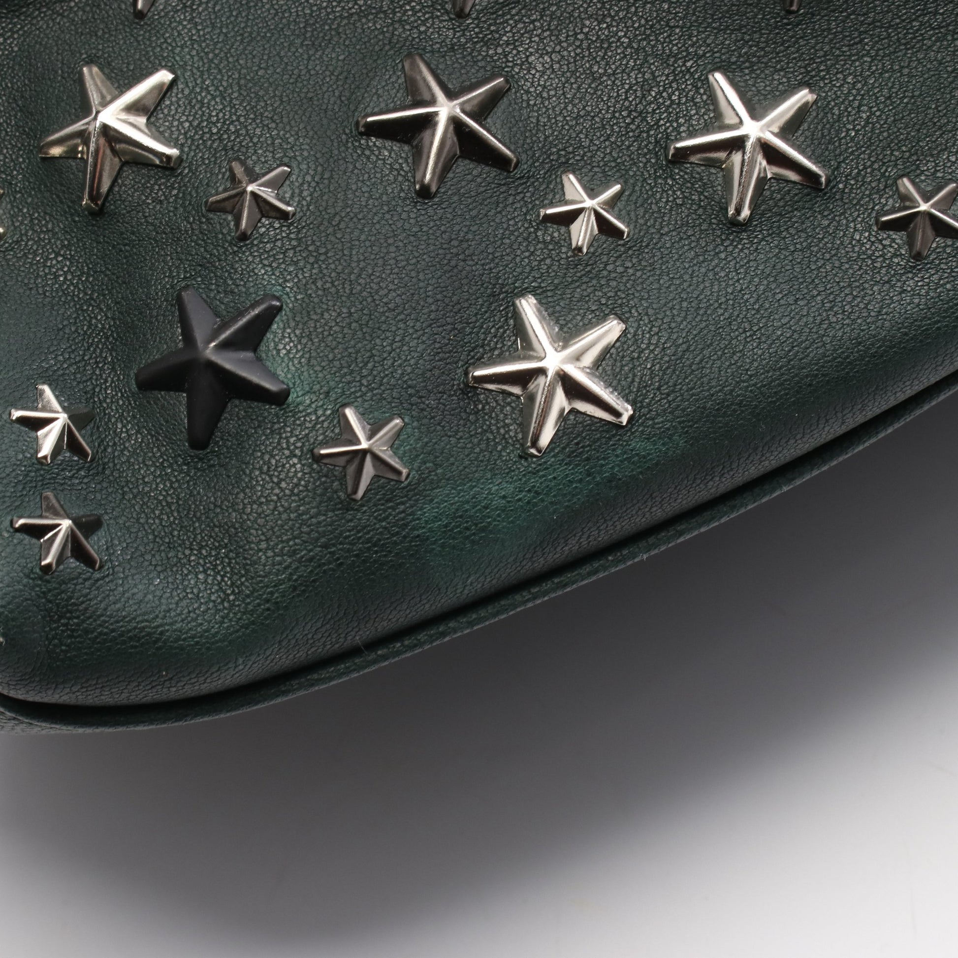 PIMLICO S ショルダーバッグ トートバッグ レザー ダークグリーン スタースタッズ ジミーチュウ バッグ JIMMY CHOO