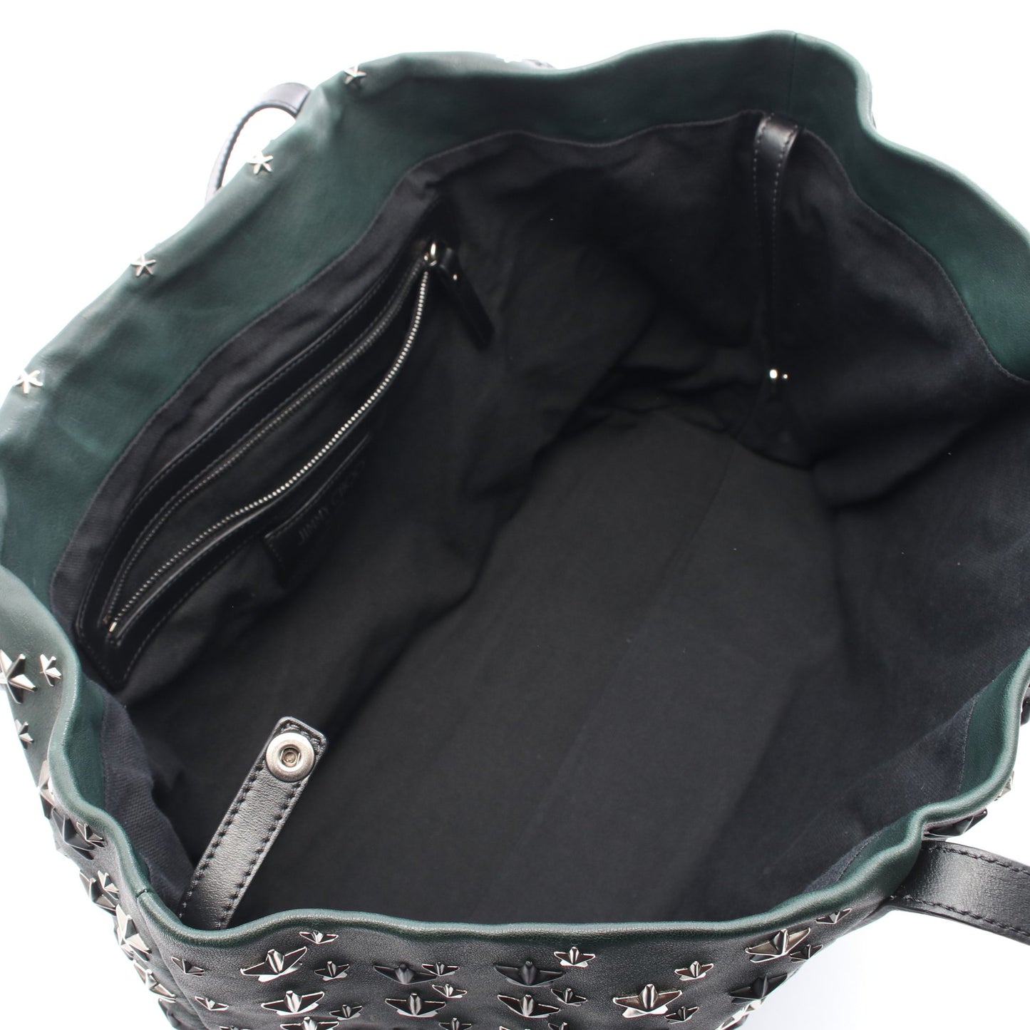 PIMLICO S ショルダーバッグ トートバッグ レザー ダークグリーン スタースタッズ ジミーチュウ バッグ JIMMY CHOO
