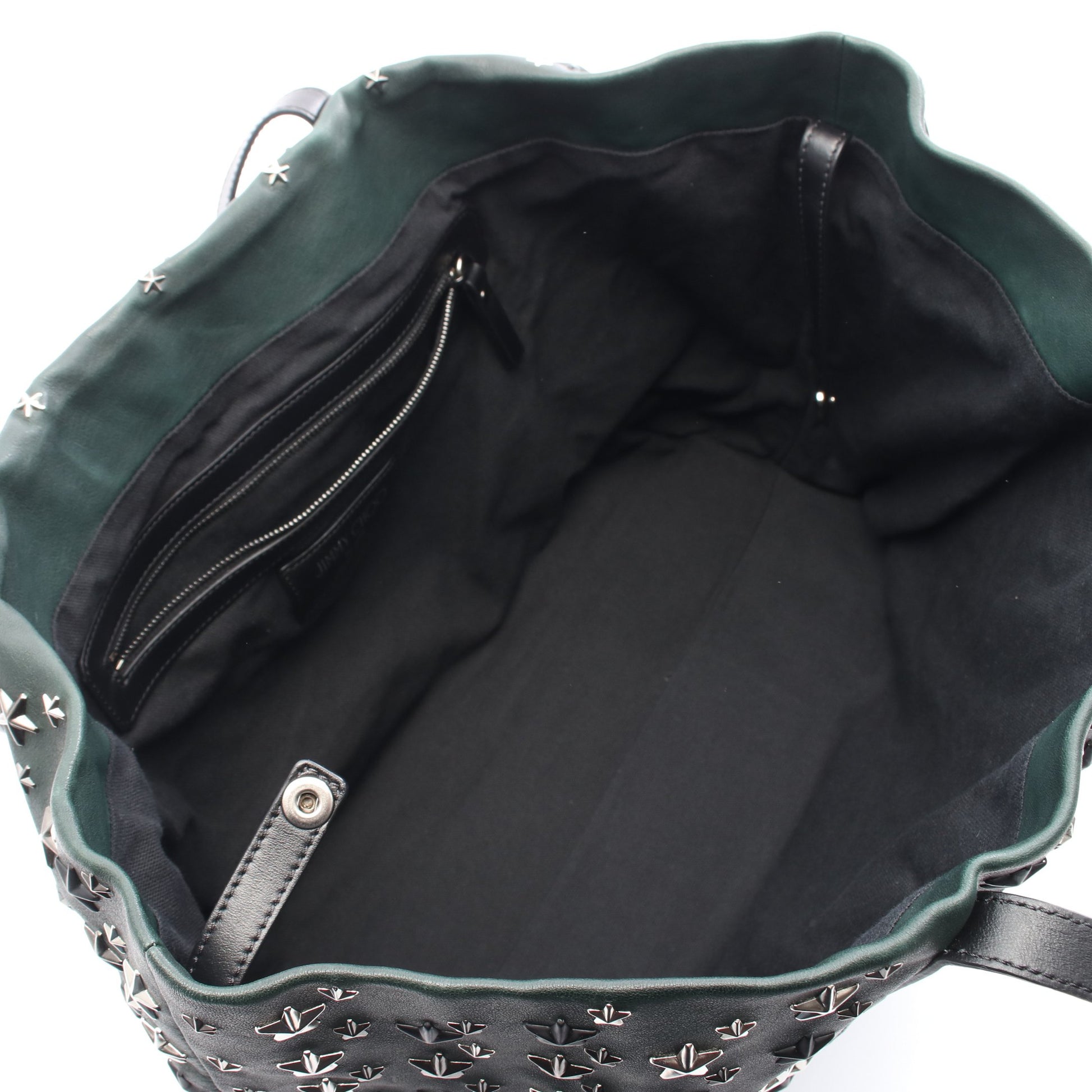 PIMLICO S ショルダーバッグ トートバッグ レザー ダークグリーン スタースタッズ ジミーチュウ バッグ JIMMY CHOO