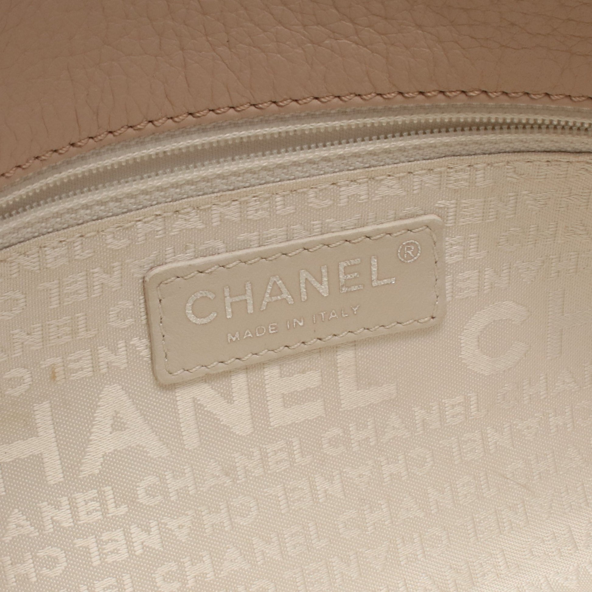 ワイルドステッチ ハンドバッグ レザー ピンクベージュ シルバー金具 シャネル バッグ CHANEL