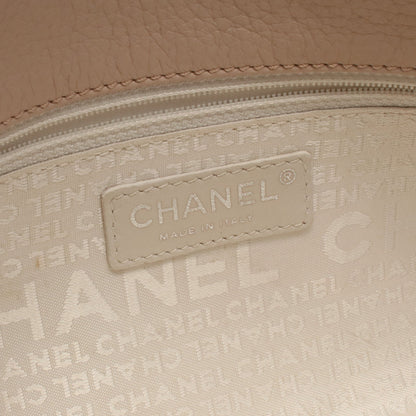 ワイルドステッチ ハンドバッグ レザー ピンクベージュ シルバー金具 シャネル バッグ CHANEL