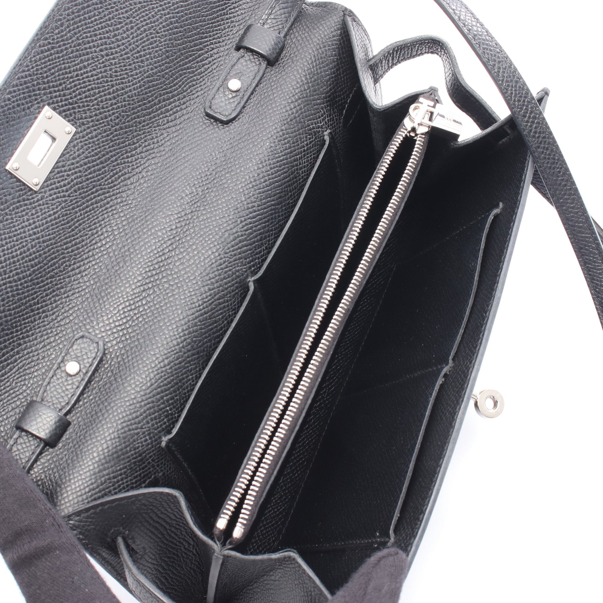 ケリートゥーゴー ショルダーウォレット ヴォーエプソン ブラック シルバー金具 U刻印 エルメス バッグ HERMES