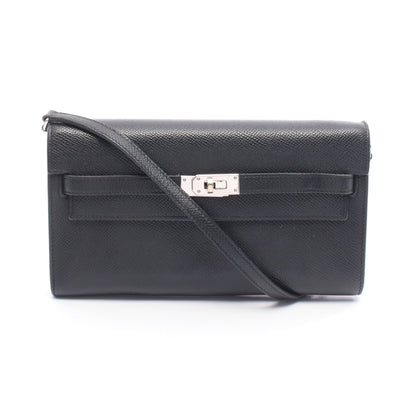 ケリートゥーゴー ショルダーウォレット ヴォーエプソン ブラック シルバー金具 U刻印 エルメス バッグ HERMES