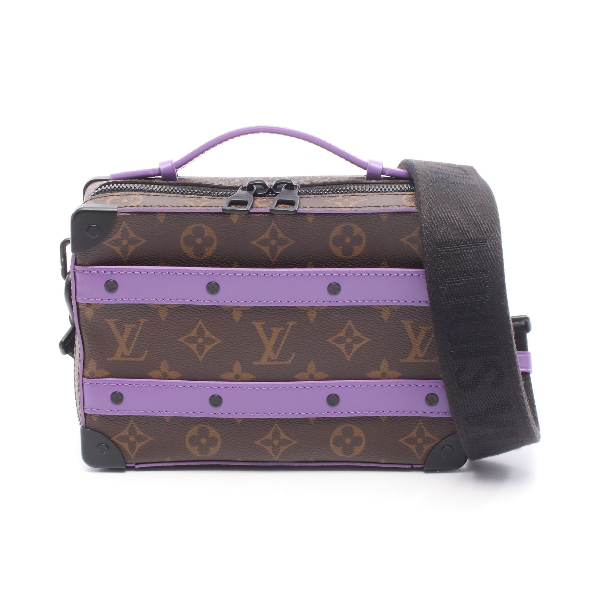 ハンドル ソフトトランク モノグラムマカサー ハンドバッグ PVC レザー ブラウン パープル 2WAY ルイヴィトン バッグ LOUIS VUITTON