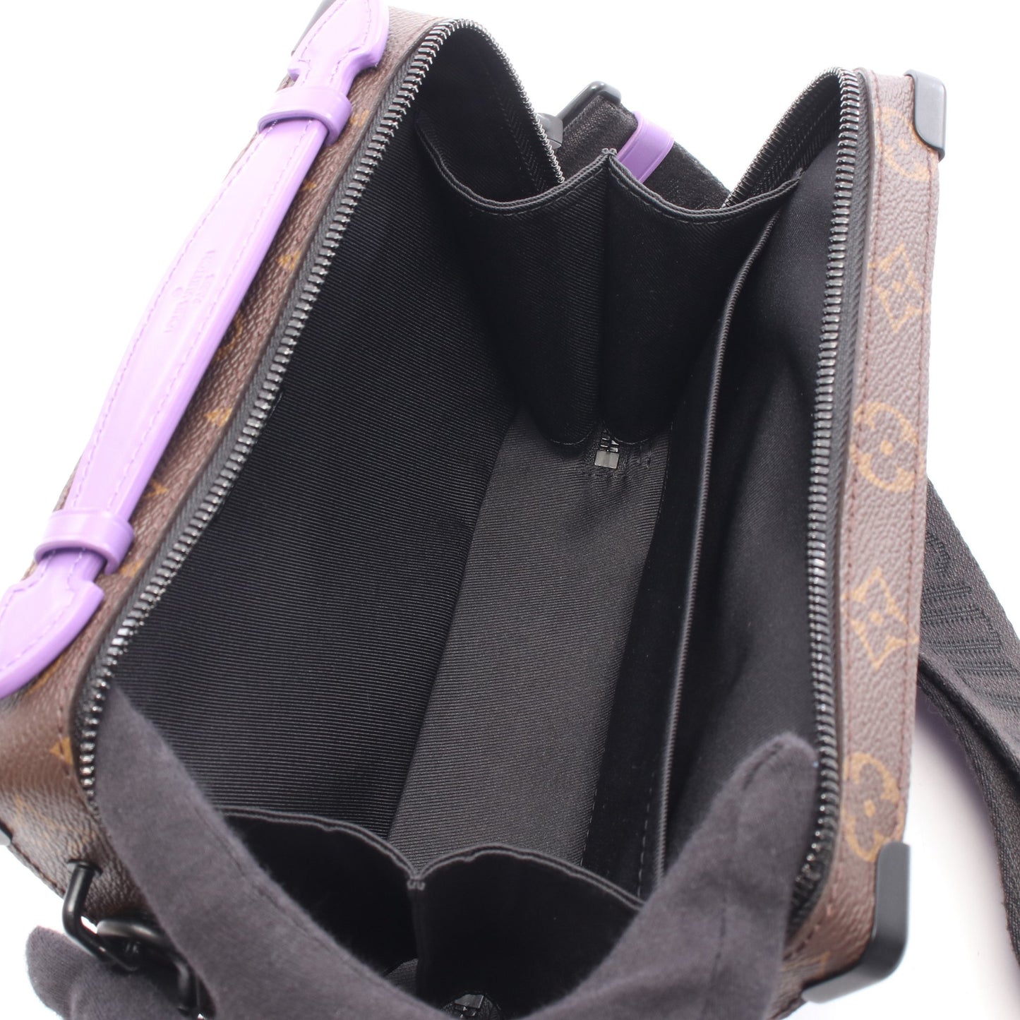ハンドル ソフトトランク モノグラムマカサー ハンドバッグ PVC レザー ブラウン パープル 2WAY ルイヴィトン バッグ LOUIS VUITTON