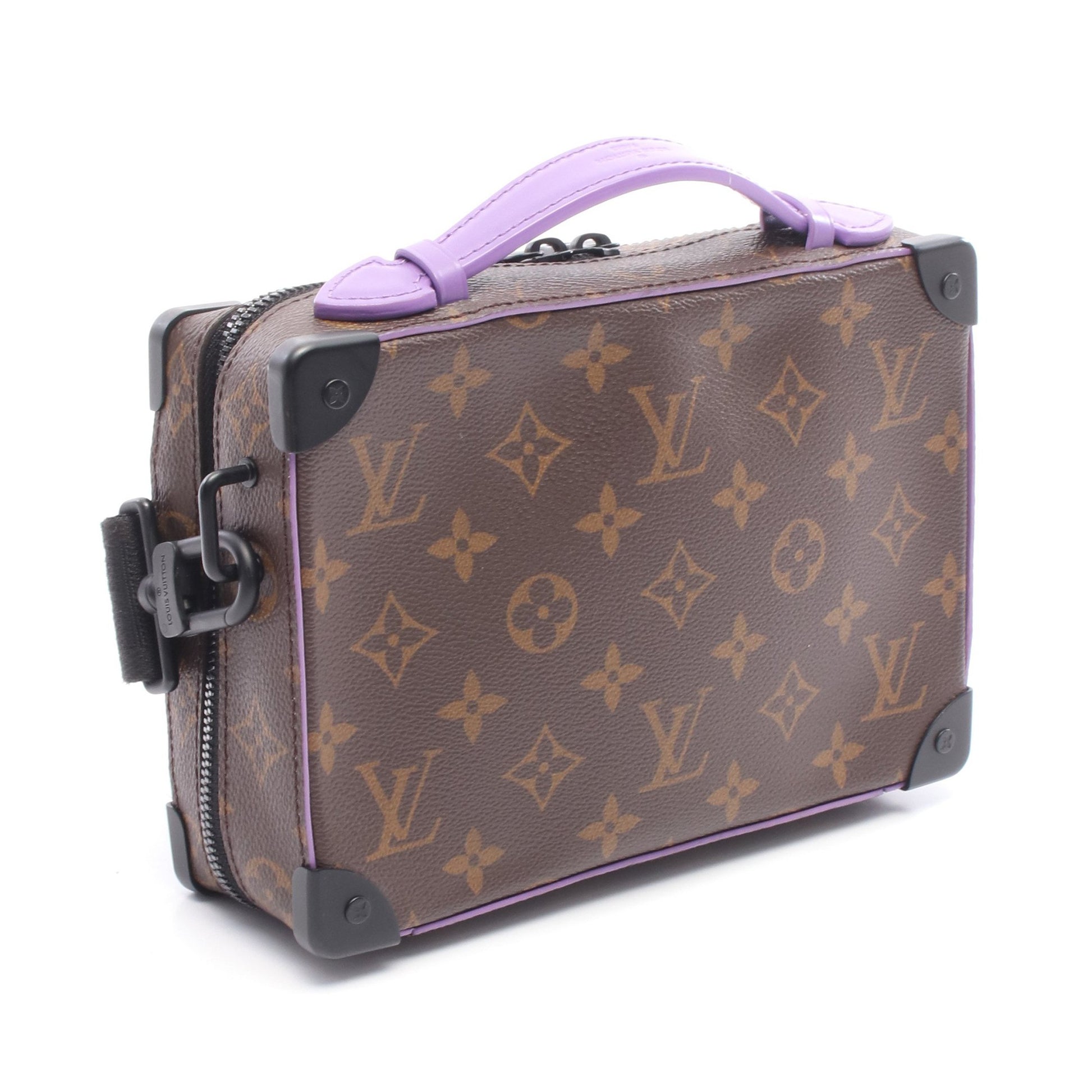ハンドル ソフトトランク モノグラムマカサー ハンドバッグ PVC レザー ブラウン パープル 2WAY ルイヴィトン バッグ LOUIS VUITTON