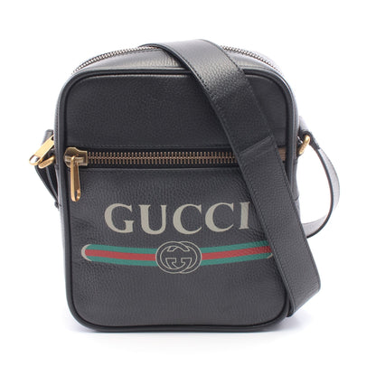 グッチプリント ショルダーバッグ レザー ブラック マルチカラー グッチ バッグ GUCCI