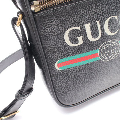 グッチプリント ショルダーバッグ レザー ブラック マルチカラー グッチ バッグ GUCCI