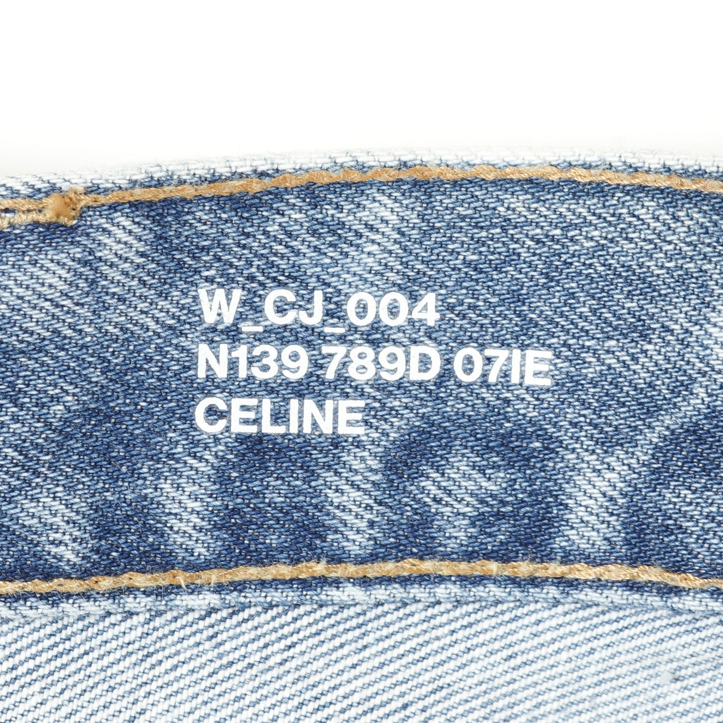 デニムパンツ コットン ライトブルー ウォッシュ加工 ダメージ加工 セリーヌ ボトムス CELINE