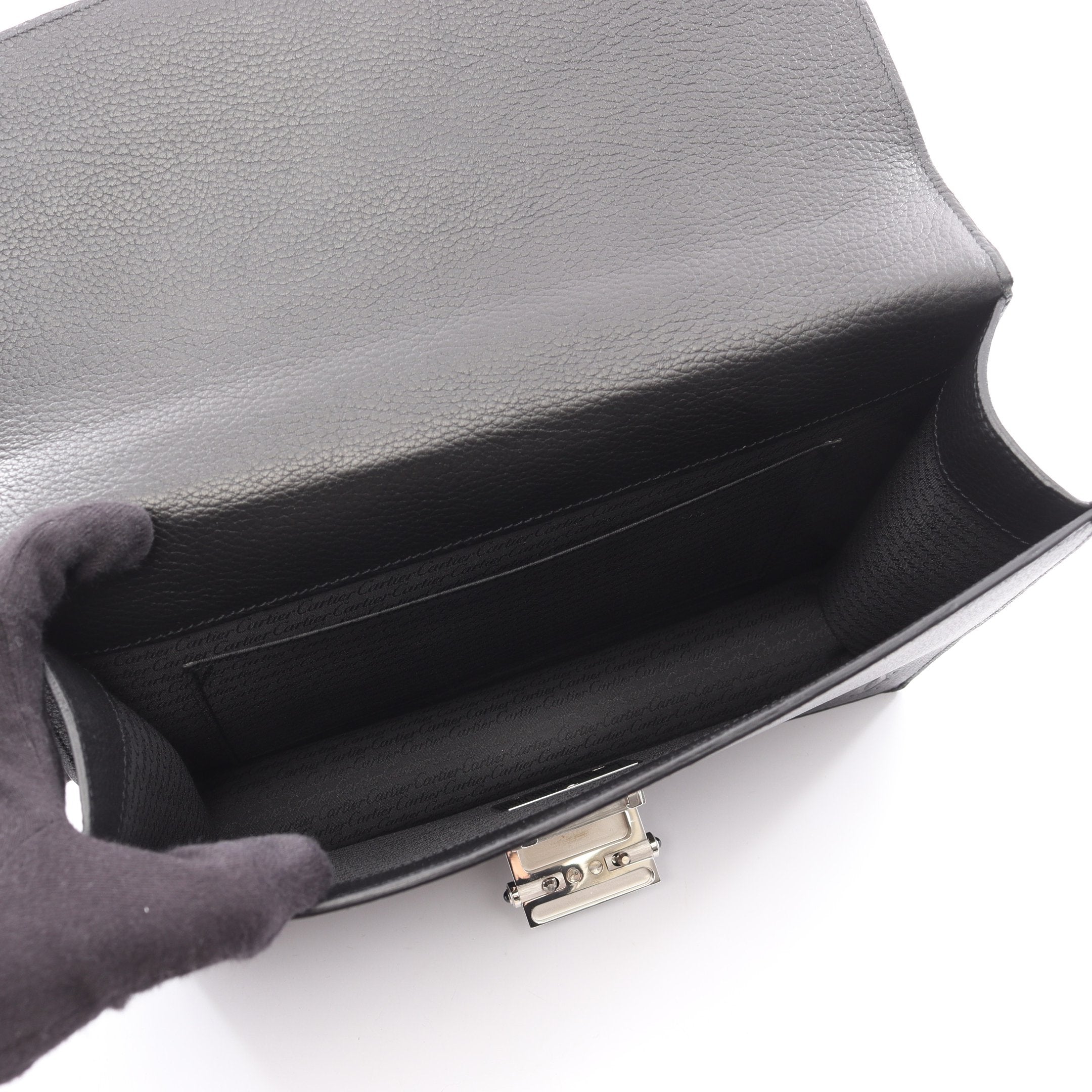 パシャ セカンドバッグ クラッチバッグ レザー ブラック カルティエ