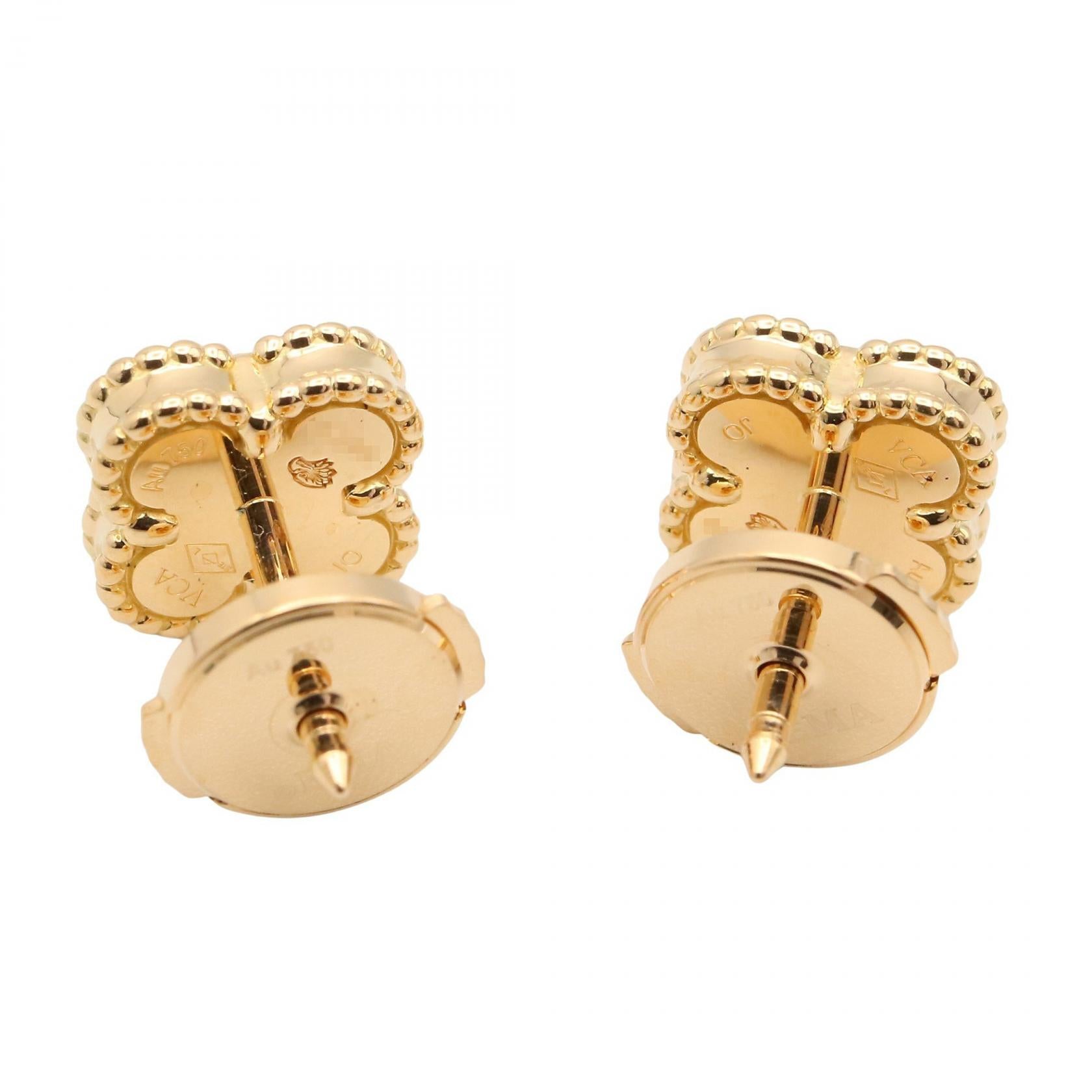 スウィートアルハンブラ ピアス オニキス ピアス K18YG オニキス