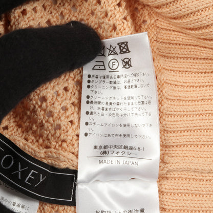 エリス クロップド カーディガン Vネック コットン シルク ライトオレンジ メッシュ フォクシー トップス FOXEY
