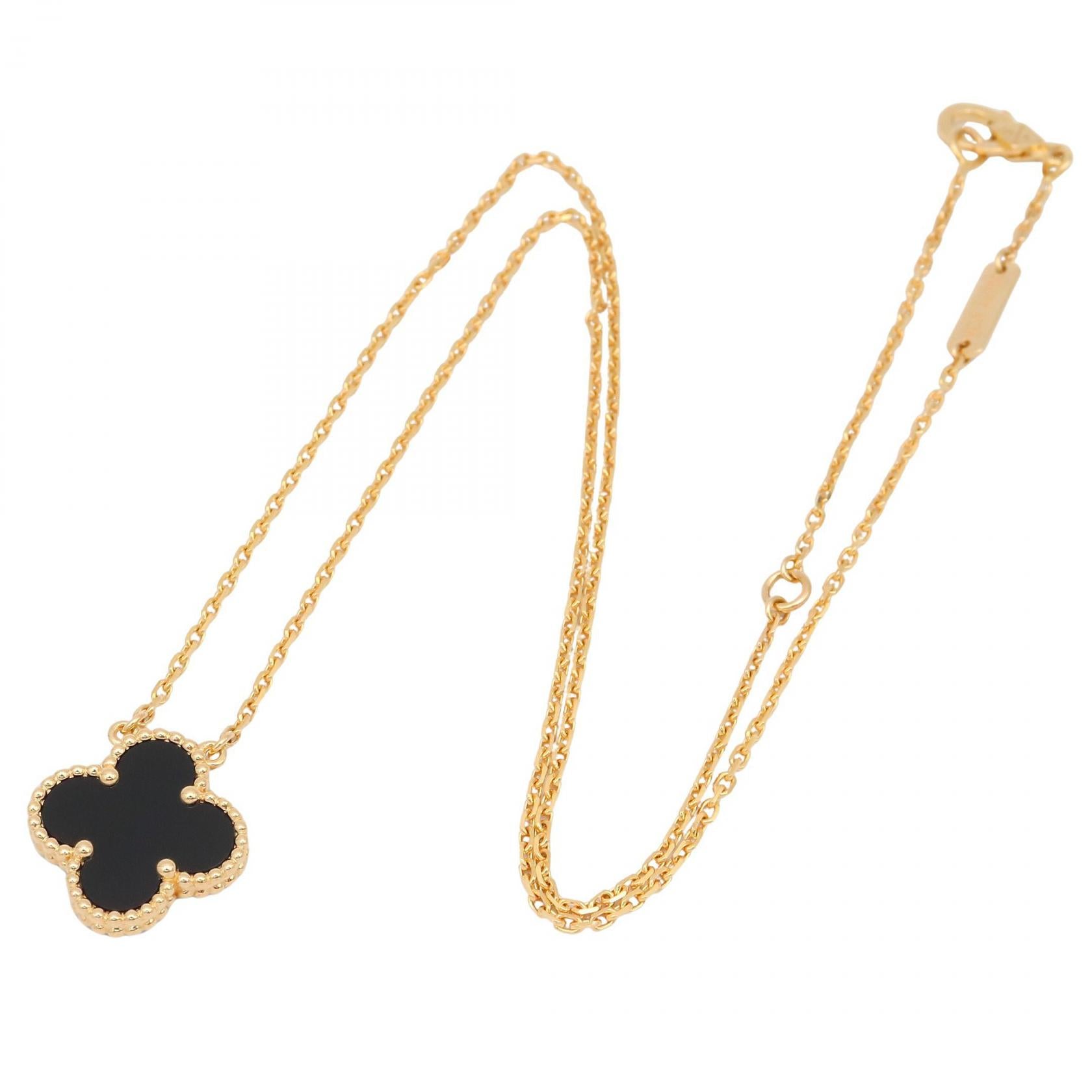 ocaille アンティーク　ヴィンテージ オニキス？ネックレス　マーカサイト ヴァンクリーフ ヴィンテージアルハンブラ オニキス ネックレス