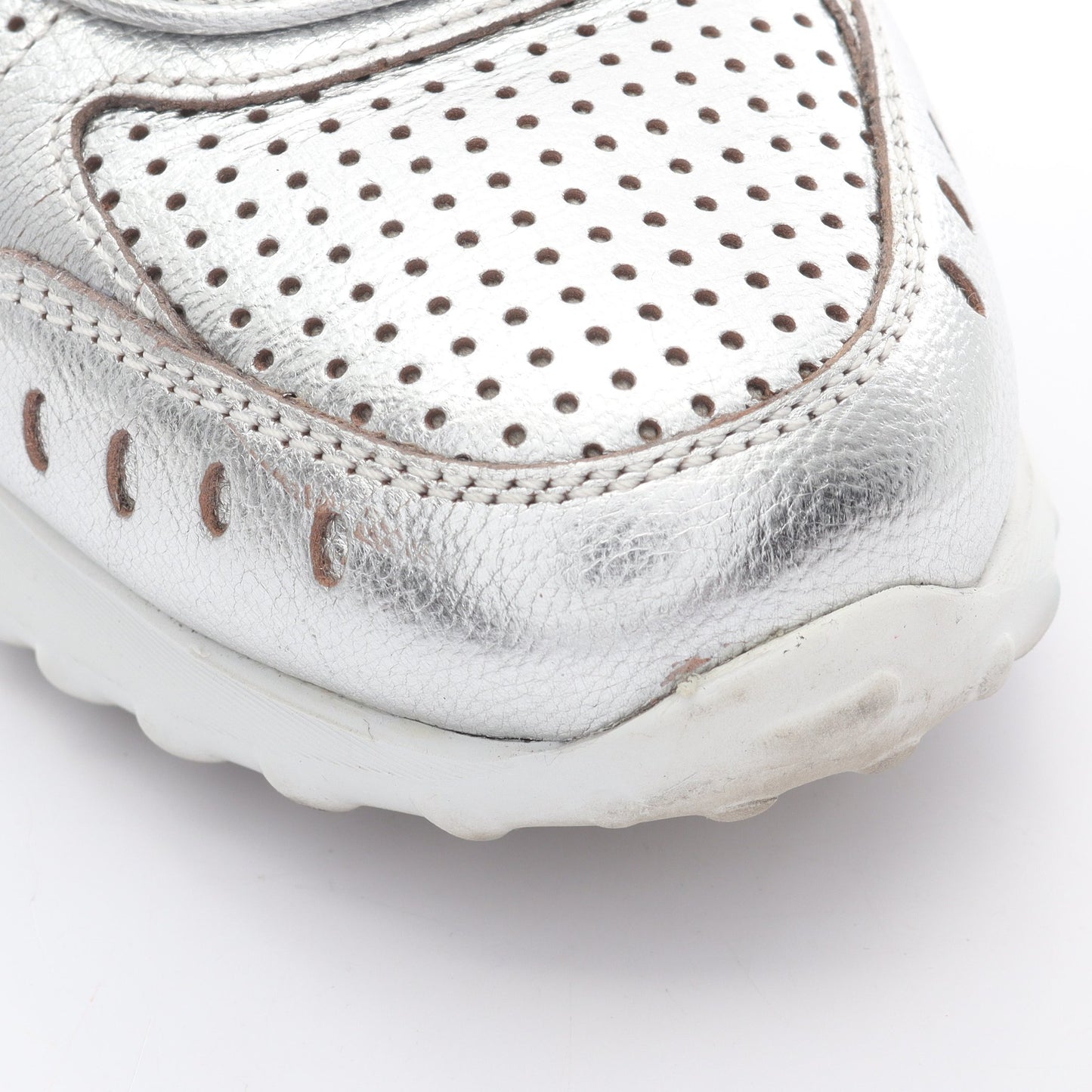 スニーカー パンチング レザー シルバー ブラック トッズ シューズ TOD'S