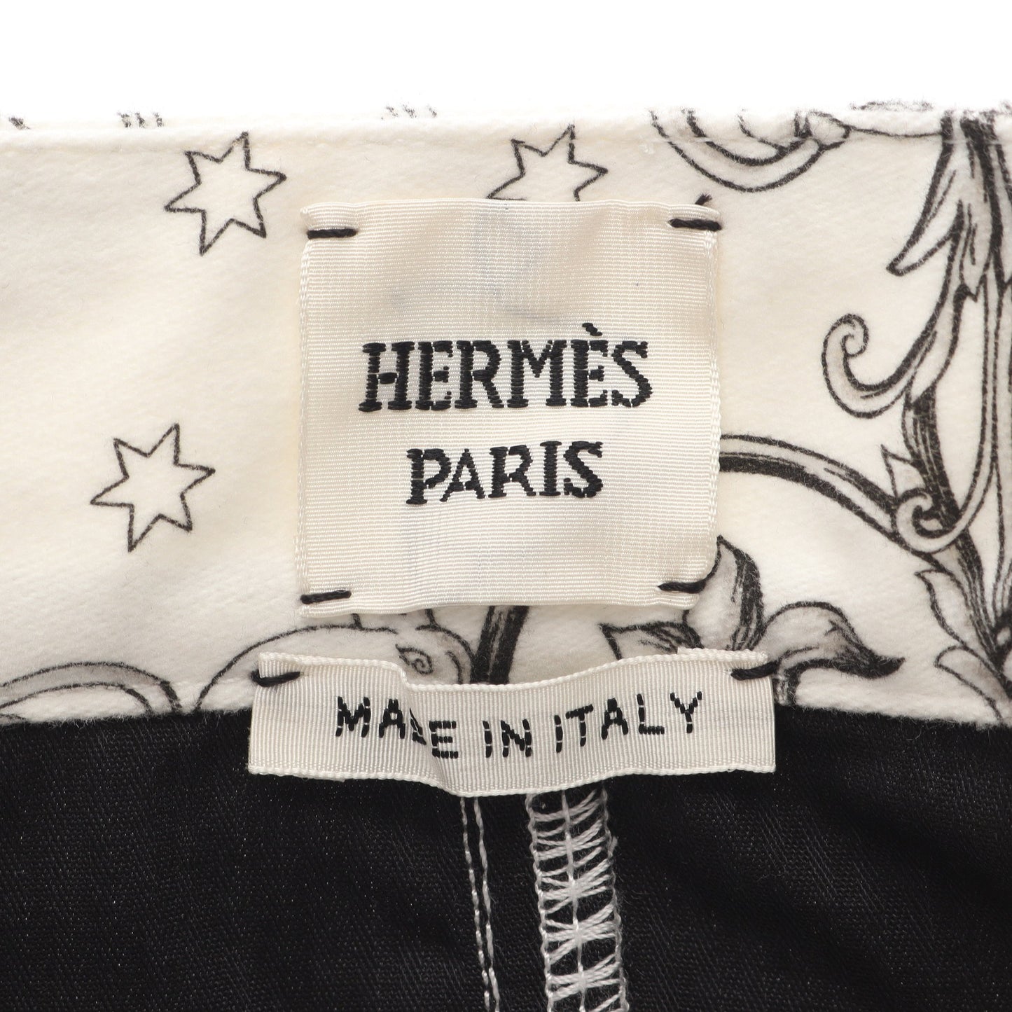アストロジー リミックス セリエボタン スカート コットン ホワイト ブラック ボタンフライ エルメス ボトムス HERMES