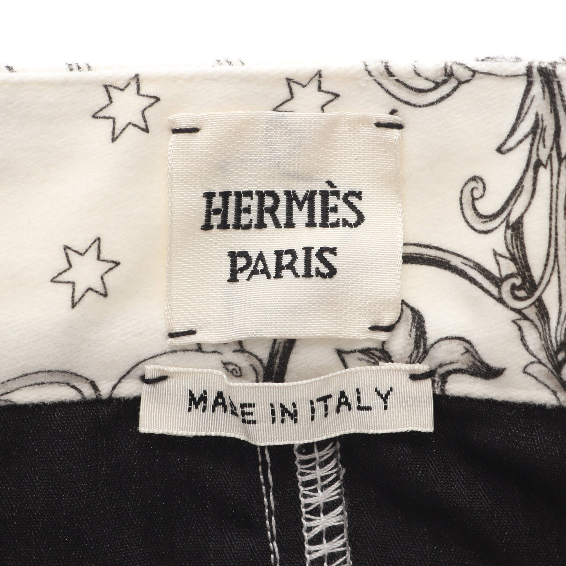 アストロジー リミックス セリエボタン スカート コットン ホワイト ブラック ボタンフライ エルメス ボトムス HERMES