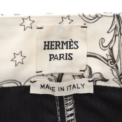 アストロジー リミックス セリエボタン スカート コットン ホワイト ブラック ボタンフライ エルメス ボトムス HERMES