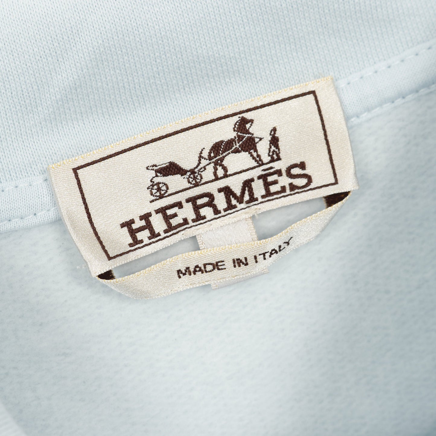 ハーフジップ プルオーバーパーカー コットン ライトブルー エルメス トップス HERMES