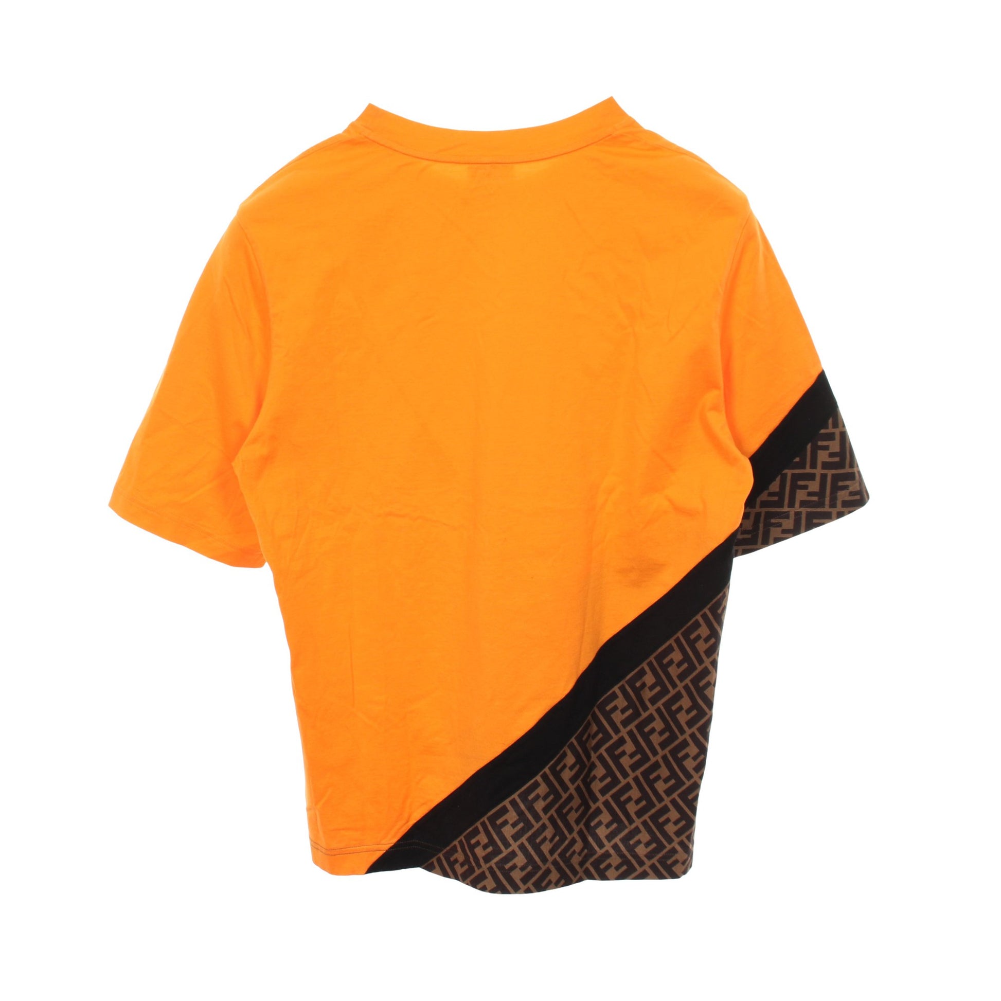 ズッカ 半袖Tシャツ クルーネック コットン オレンジ ブラウン フェンディ トップス FENDI