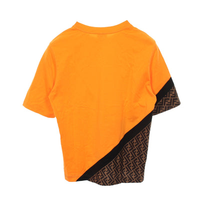 ズッカ 半袖Tシャツ クルーネック コットン オレンジ ブラウン フェンディ トップス FENDI