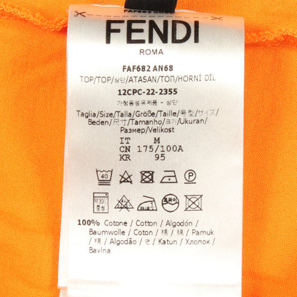 ズッカ 半袖Tシャツ クルーネック コットン オレンジ ブラウン フェンディ トップス FENDI