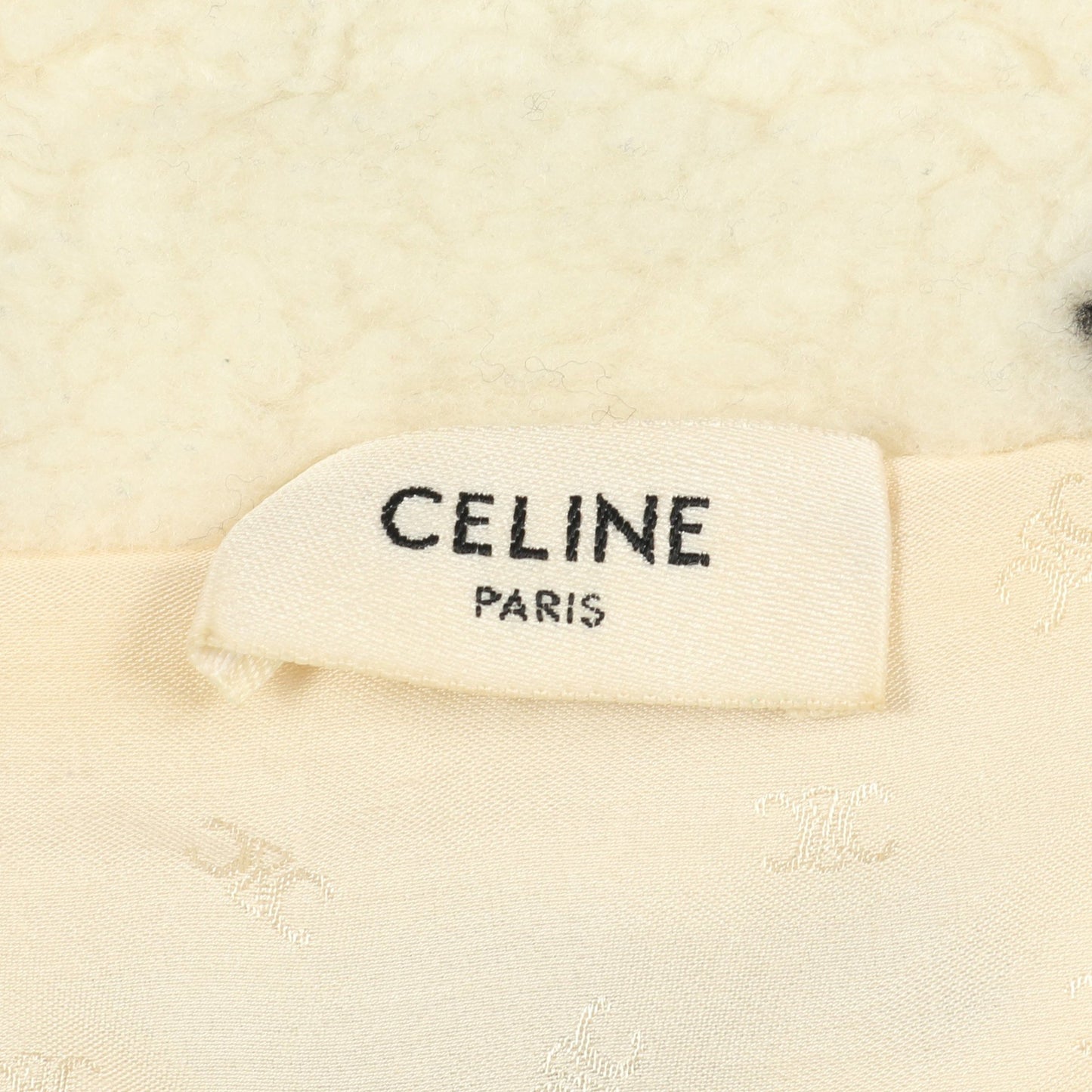 トリオンフ エコファー ジップアップジャケット ブルゾン ウール ナイロン アイボリー ブラック セリーヌ アウター CELINE