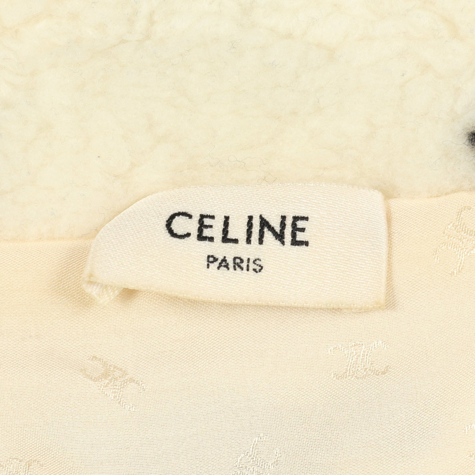 トリオンフ エコファー ジップアップジャケット ブルゾン ウール ナイロン アイボリー ブラック セリーヌ アウター CELINE