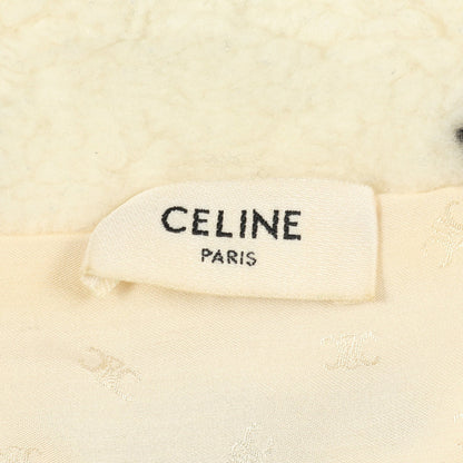 トリオンフ エコファー ジップアップジャケット ブルゾン ウール ナイロン アイボリー ブラック セリーヌ アウター CELINE