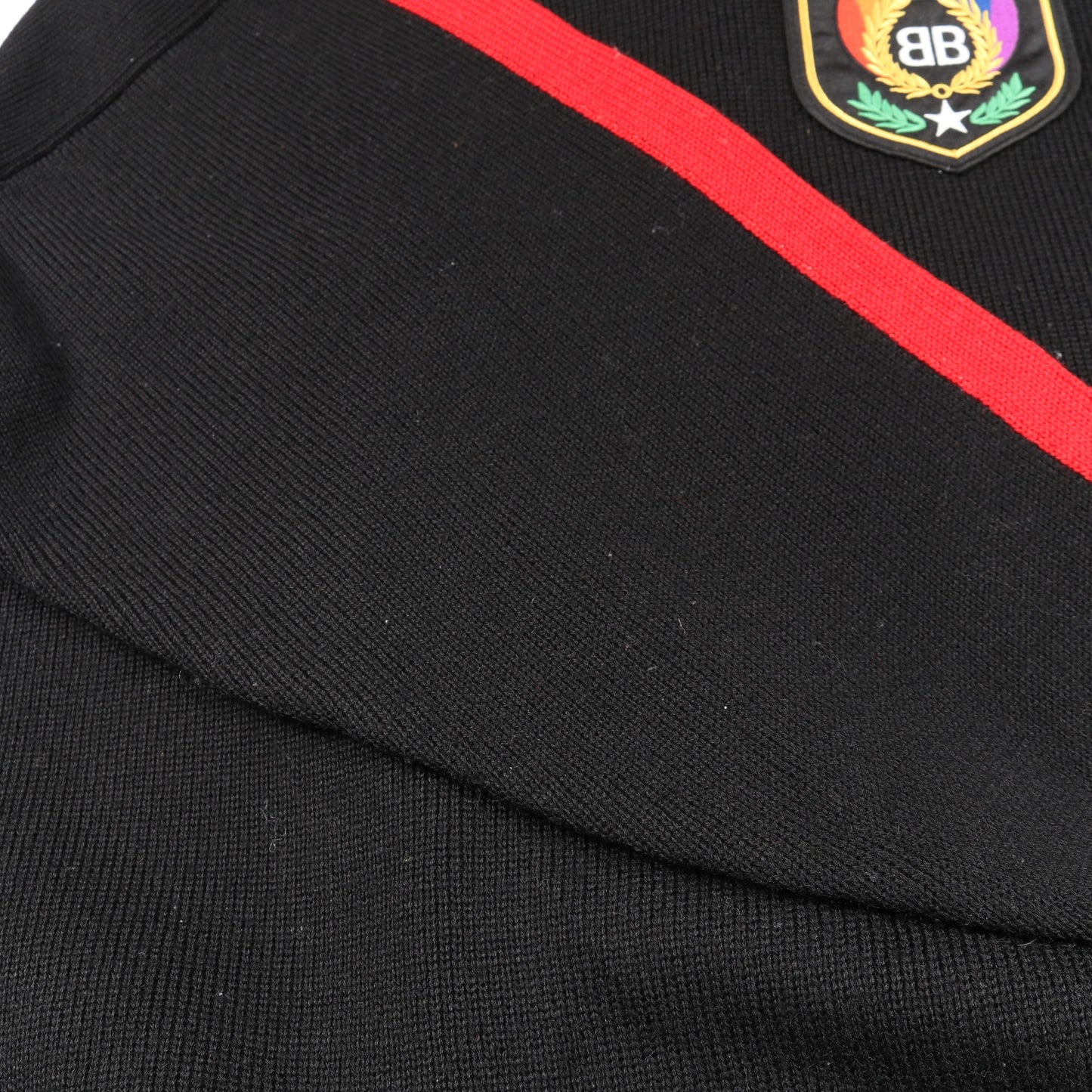 SLEEVE PRIDE HOODIE ニット ウール コットン ブラック レッド ホワイト フード 切替 バレンシアガ トップス BALENCIAGA