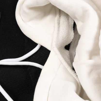SLEEVE PRIDE HOODIE ニット ウール コットン ブラック レッド ホワイト フード 切替 バレンシアガ トップス BALENCIAGA