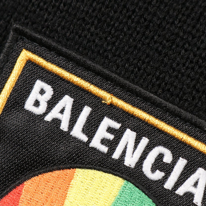 SLEEVE PRIDE HOODIE ニット ウール コットン ブラック レッド ホワイト フード 切替 バレンシアガ トップス BALENCIAGA