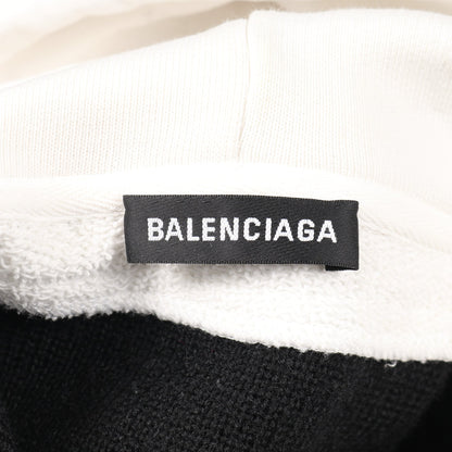 SLEEVE PRIDE HOODIE ニット ウール コットン ブラック レッド ホワイト フード 切替 バレンシアガ トップス BALENCIAGA