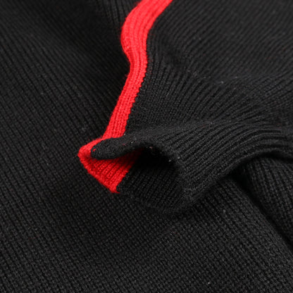 SLEEVE PRIDE HOODIE ニット ウール コットン ブラック レッド ホワイト フード 切替 バレンシアガ トップス BALENCIAGA