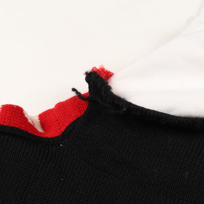 SLEEVE PRIDE HOODIE ニット ウール コットン ブラック レッド ホワイト フード 切替 バレンシアガ トップス BALENCIAGA