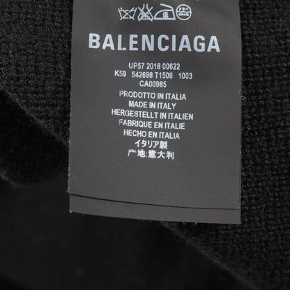 SLEEVE PRIDE HOODIE ニット ウール コットン ブラック レッド ホワイト フード 切替 バレンシアガ トップス BALENCIAGA