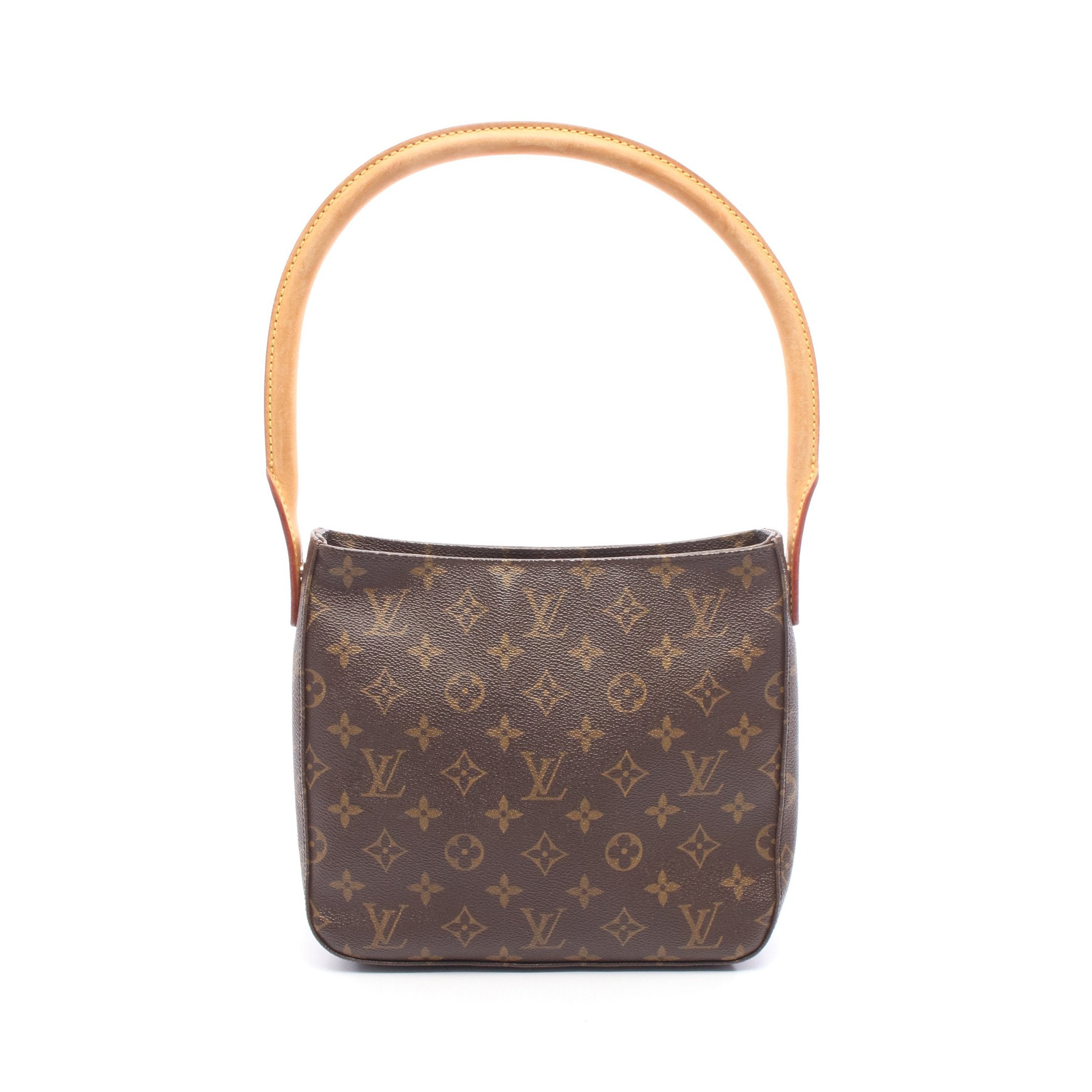 ルーピングMM モノグラム ショルダーバッグ PVC レザー ブラウン ルイ