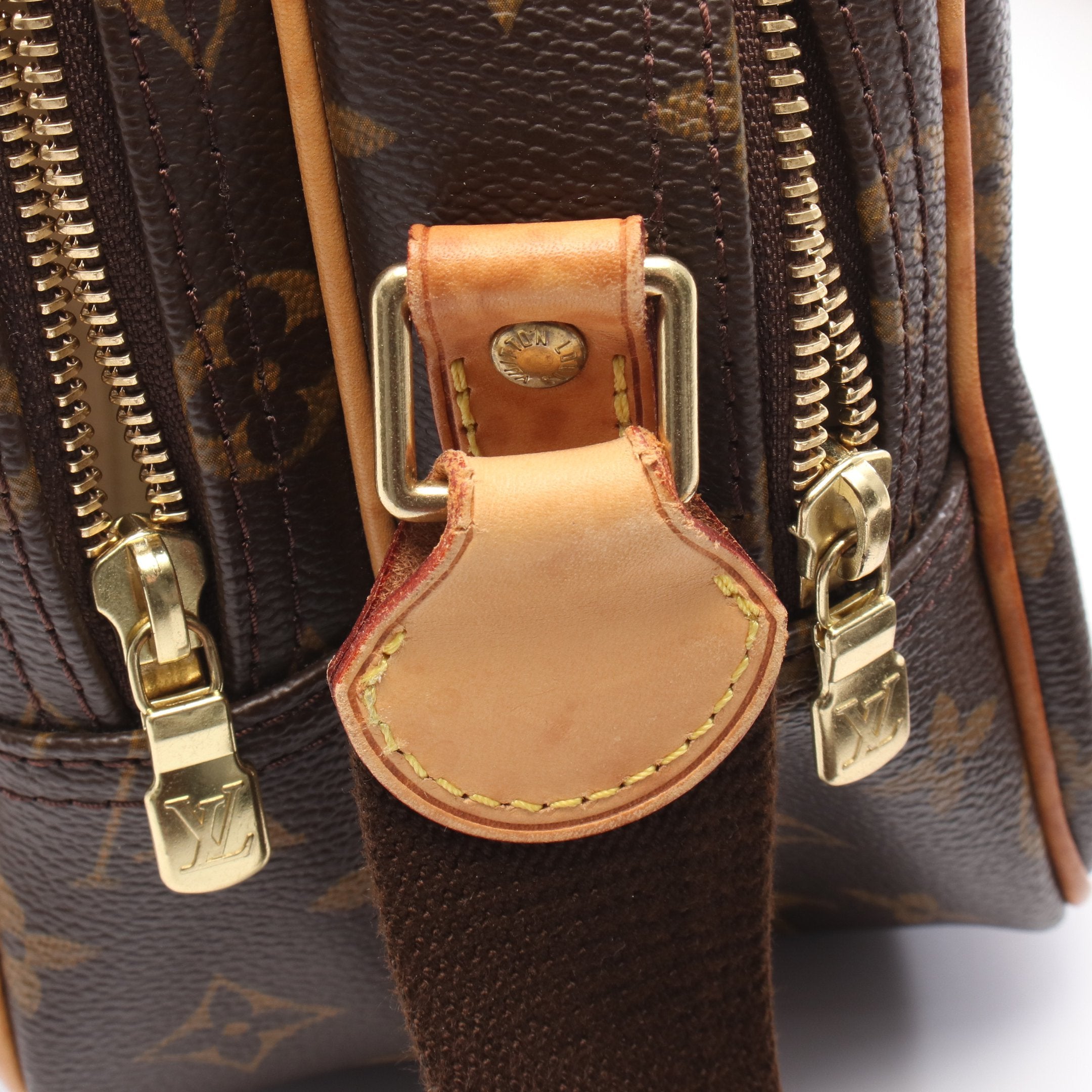 リポーターPM モノグラム ショルダーバッグ PVC レザー ブラウン ルイ