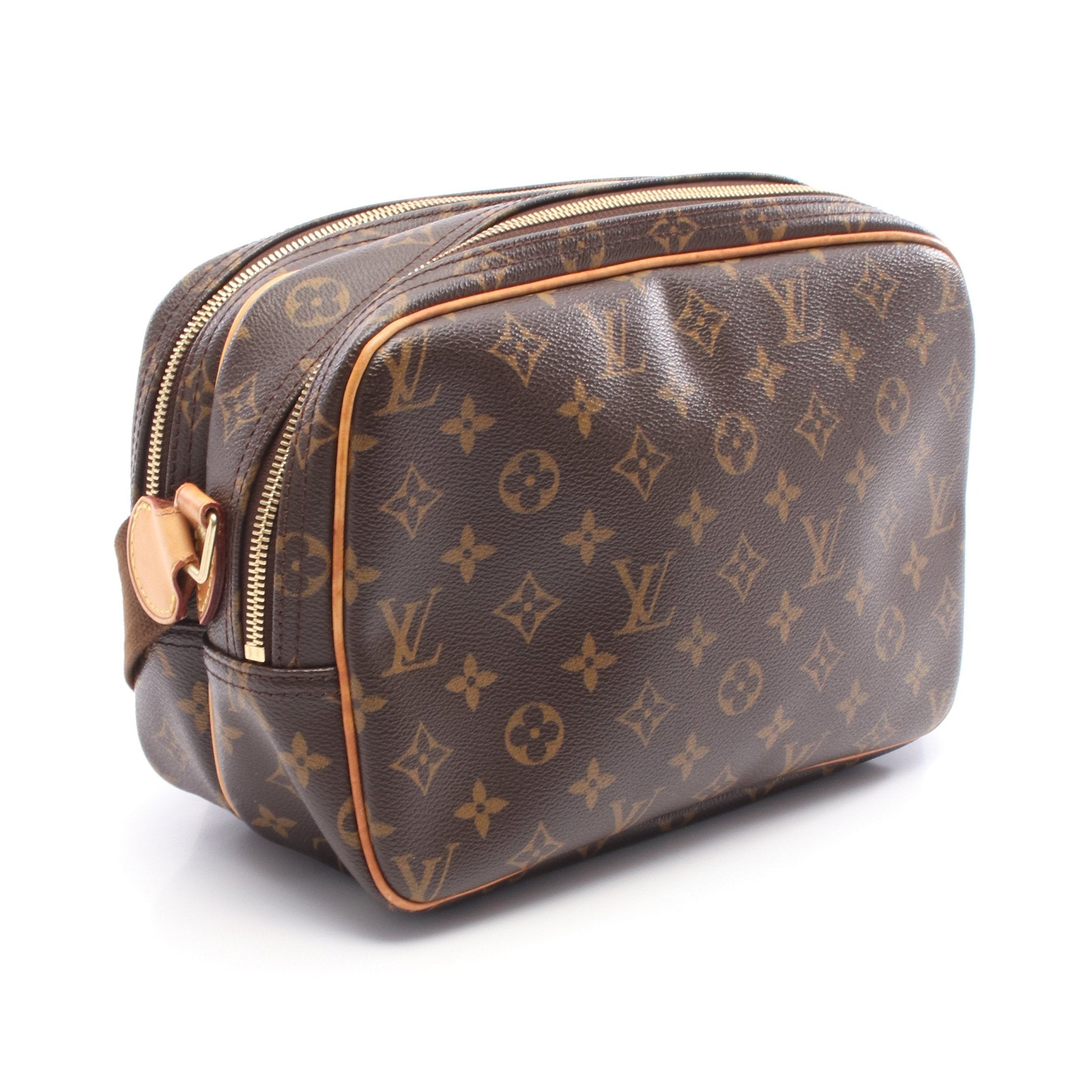 リポーターPM モノグラム ショルダーバッグ PVC レザー ブラウン ルイ