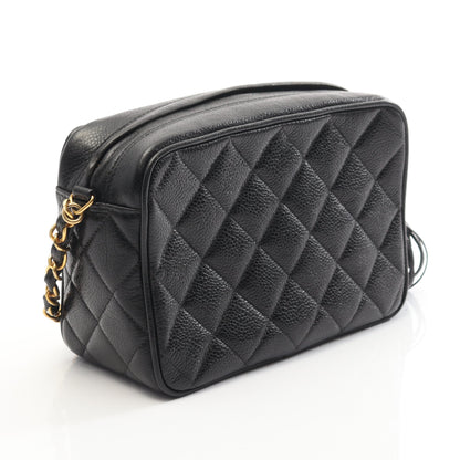 マトラッセ チェーンショルダーバッグ キャビアスキン ブラック ゴールド金具 フリンジ シャネル バッグ CHANEL