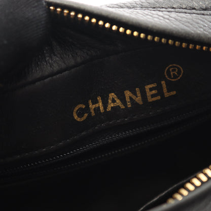 マトラッセ チェーンショルダーバッグ キャビアスキン ブラック ゴールド金具 フリンジ シャネル バッグ CHANEL